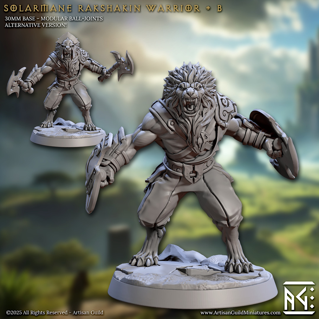 Solarmane Rakshakin Warrior - Barbarian - Artisan Guild - Dungeons and Dragons