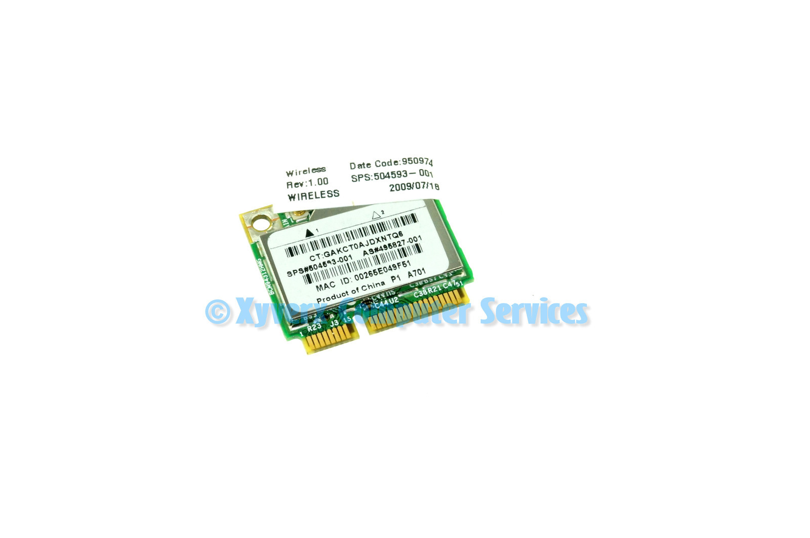504593-001 495827-001 BCM94312HMG OEM HP WIRELESS CARD MINI 1000 1151NR (CA77)