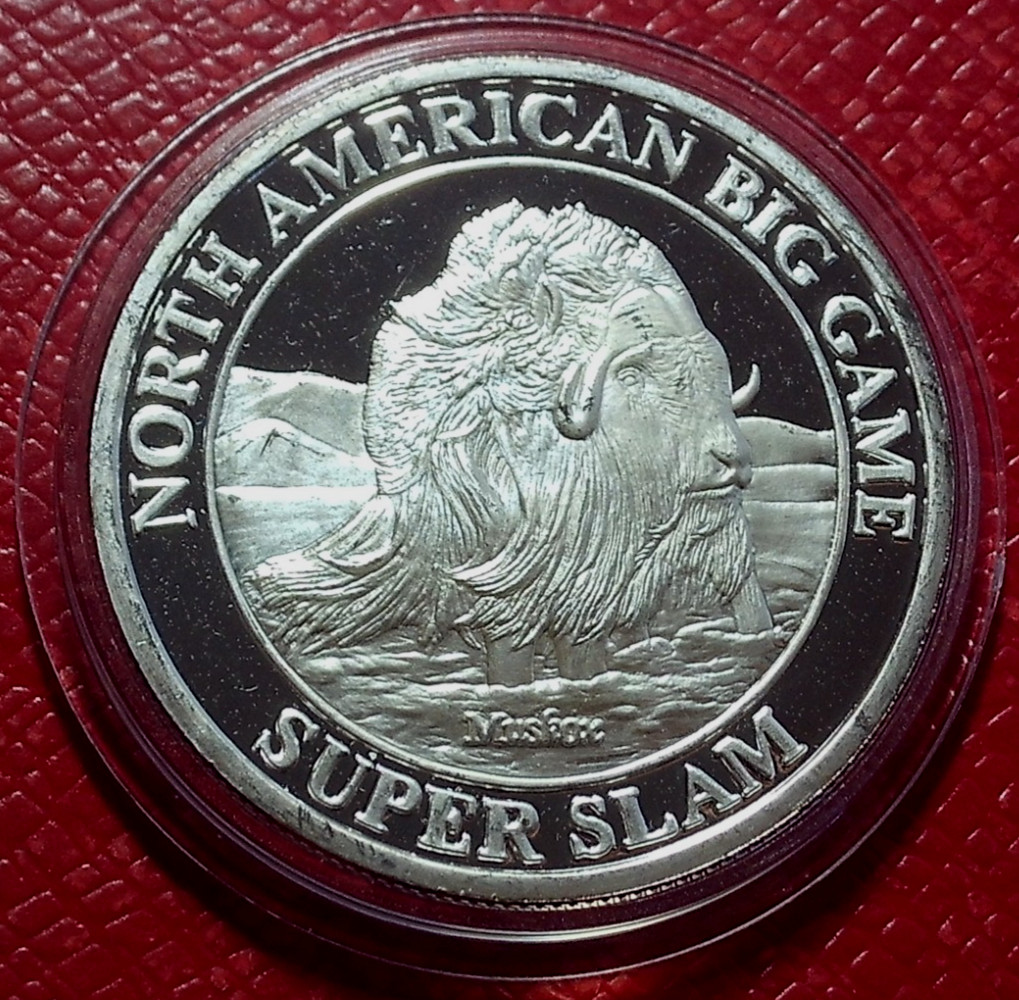 Muskox Proof Art Round-North American Big Game 1 Troy oz. 999 Silver
