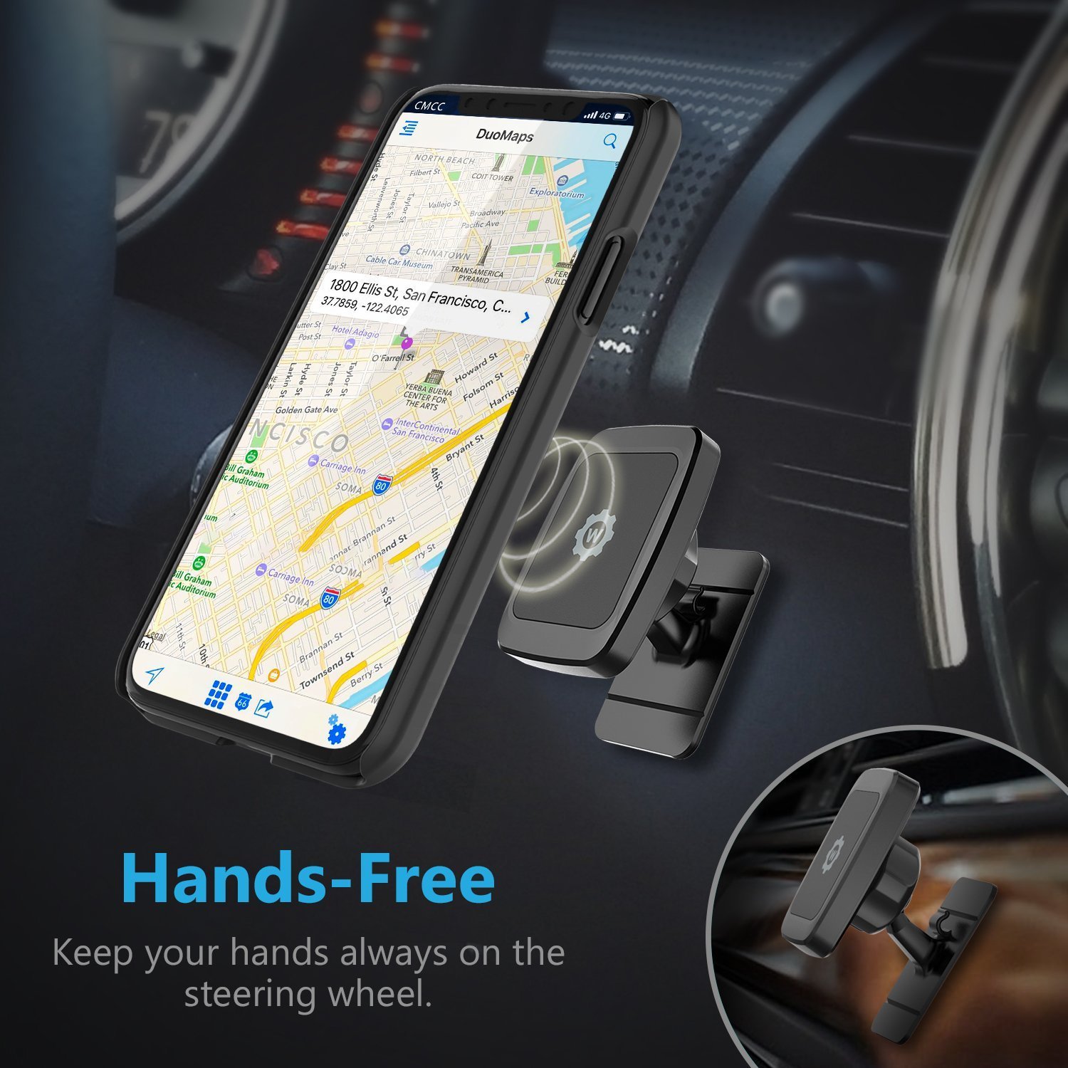 Car Magnetic Stick On Dashboard Mount Cell iPhone Holder Cradle Mini Tablets GPS