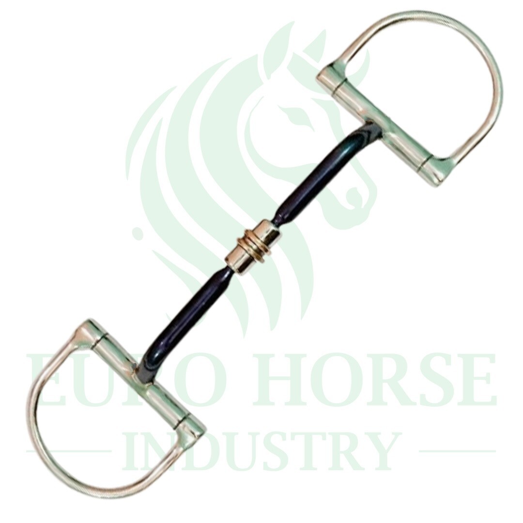 Blue Sweet Iron Western D Ring Bit Copper Roller Mouth Snaffle Horse Bit
