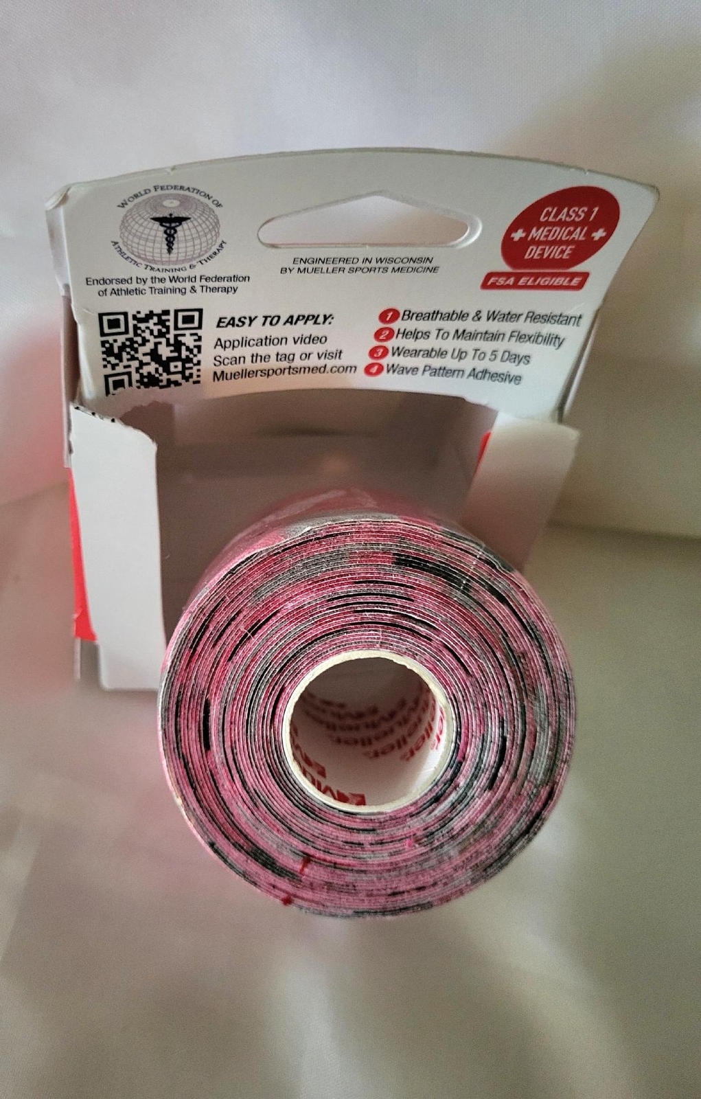 Mueller TYPHOON Kinesiology Tape, 20 Pre-Cut I-Strips Pink Camo