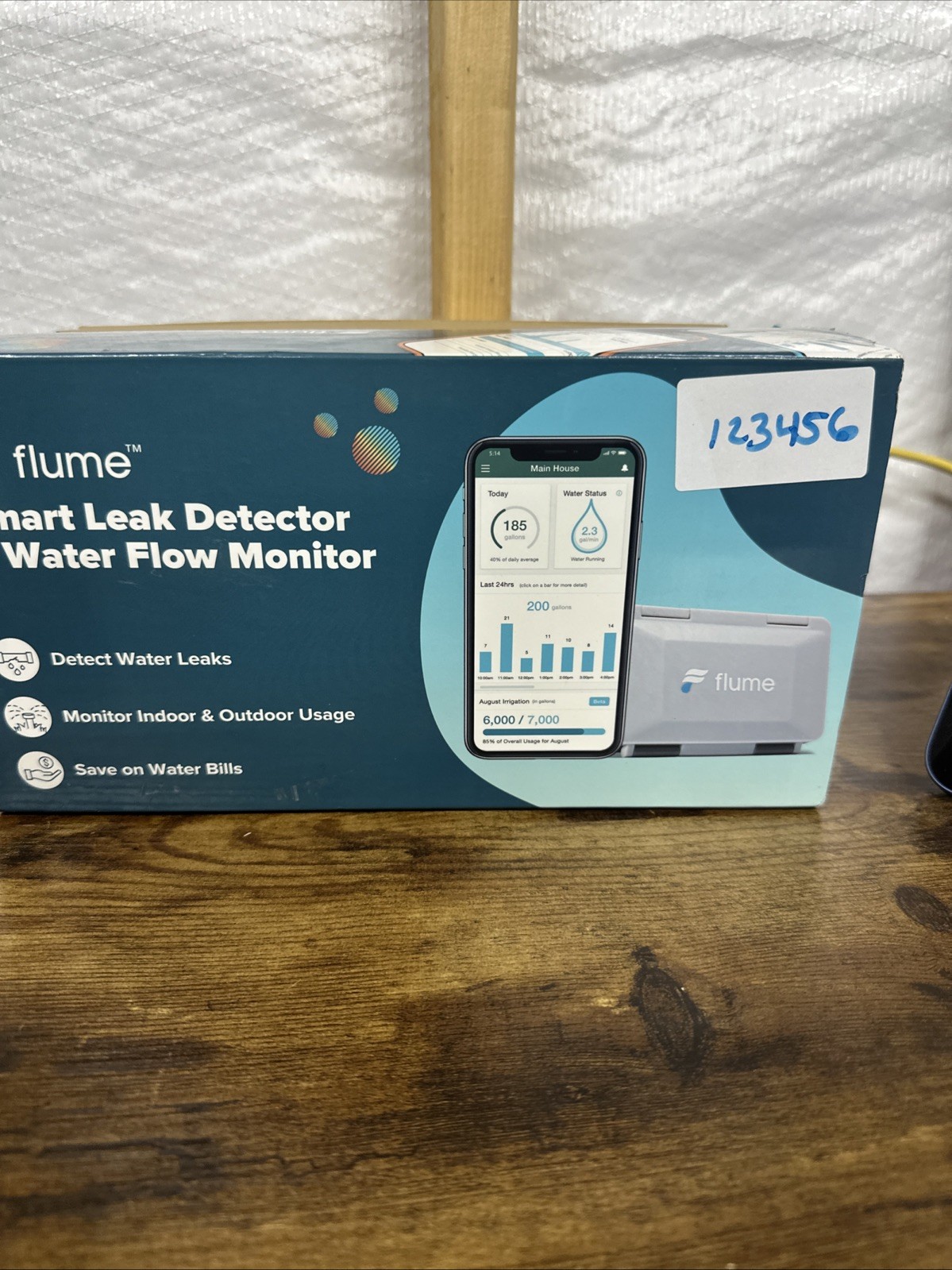 Flume Smart Leak Detector Water Flow Monitor Indoor or Outdoor WiFi & Sensor