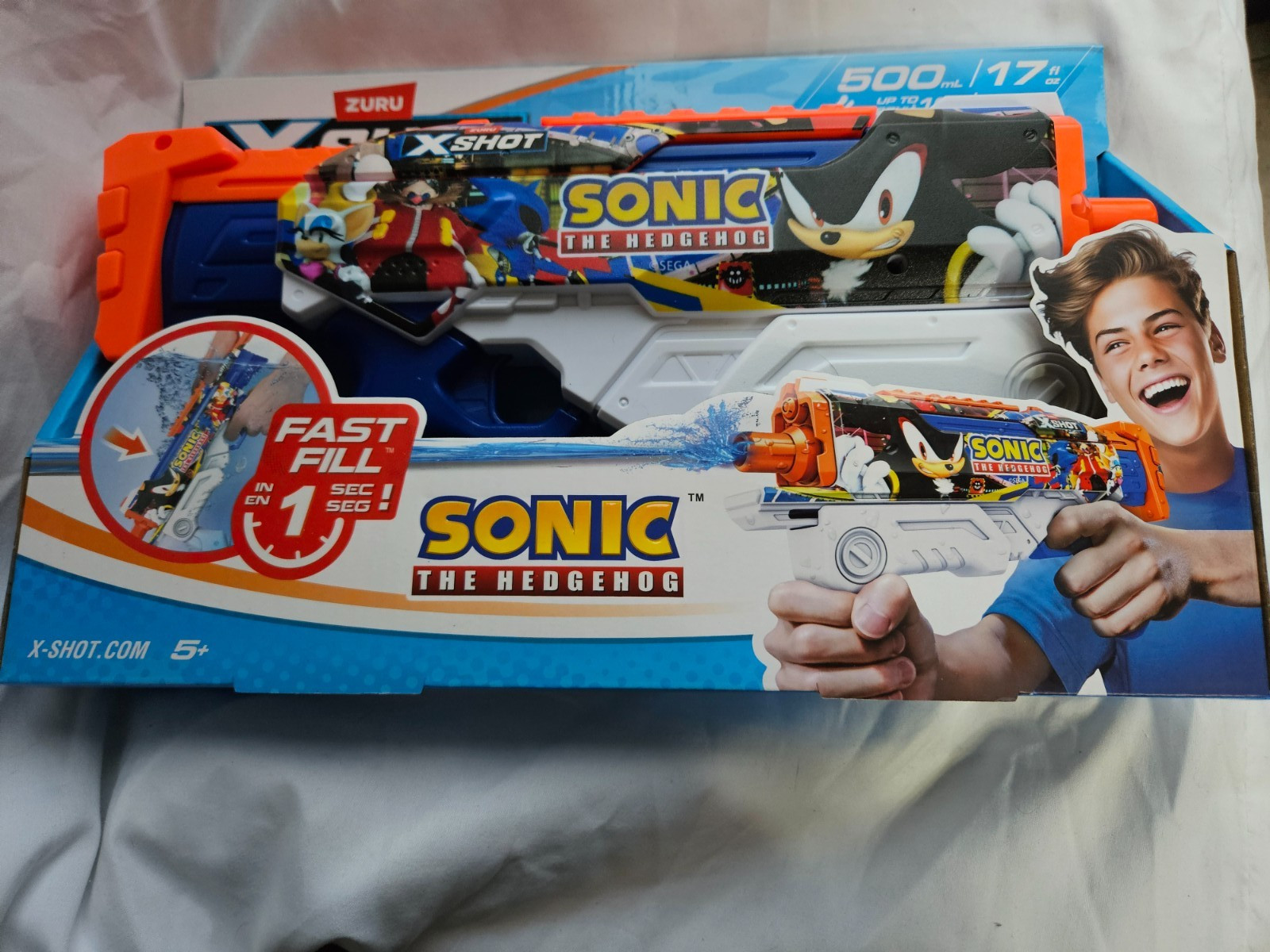 ZURU X-Shot HyperLoad Sonic the Hedgehog 500 mL Water Gun – New in Box