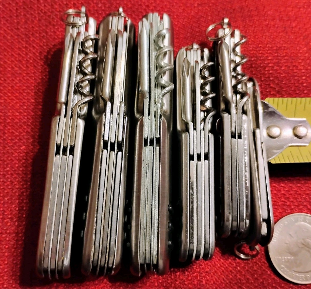 New camping survival multitool EDC knives 6pc lot, stainless scissors & more