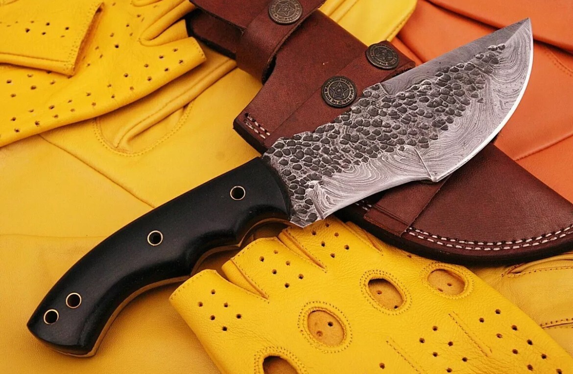 10" Tactical Tom Brown Damascus Steel Fixed blade Tracker knife Full Tang