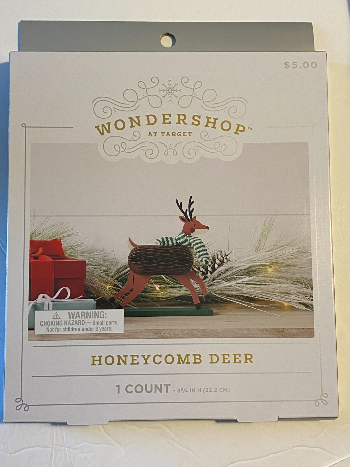 Honeycomb Deer Christmas Decor Wondershop NIB Never Used