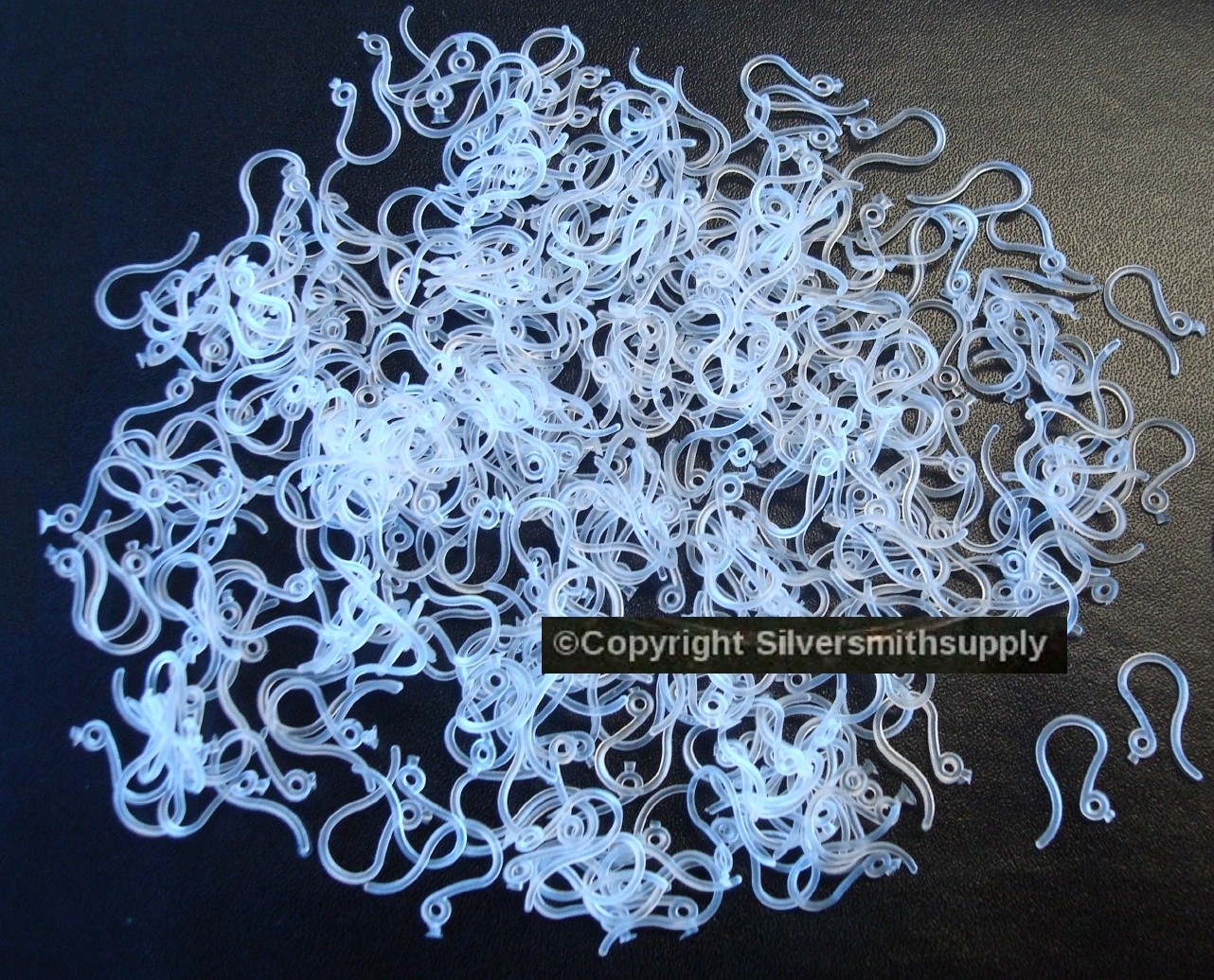 300 Rubber loop earring wires hypo-allergenic pierced earring fishhooks FPE186C