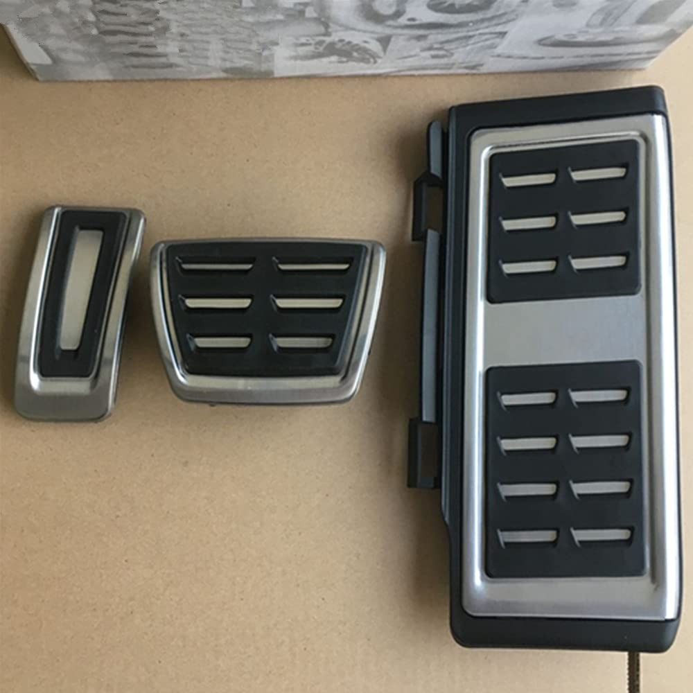 kashaipu Stainless Steel Car Pedal Cover Kit for AT 3Pcs, stainless steel