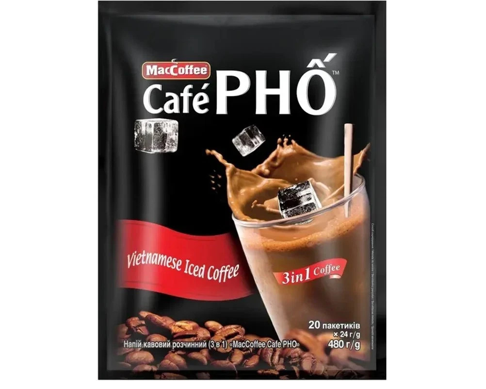 MacCoffee Cafe Pho Vietnamese Iced Milk 3 in 1 Instant Coffee 24g x 30 Packets