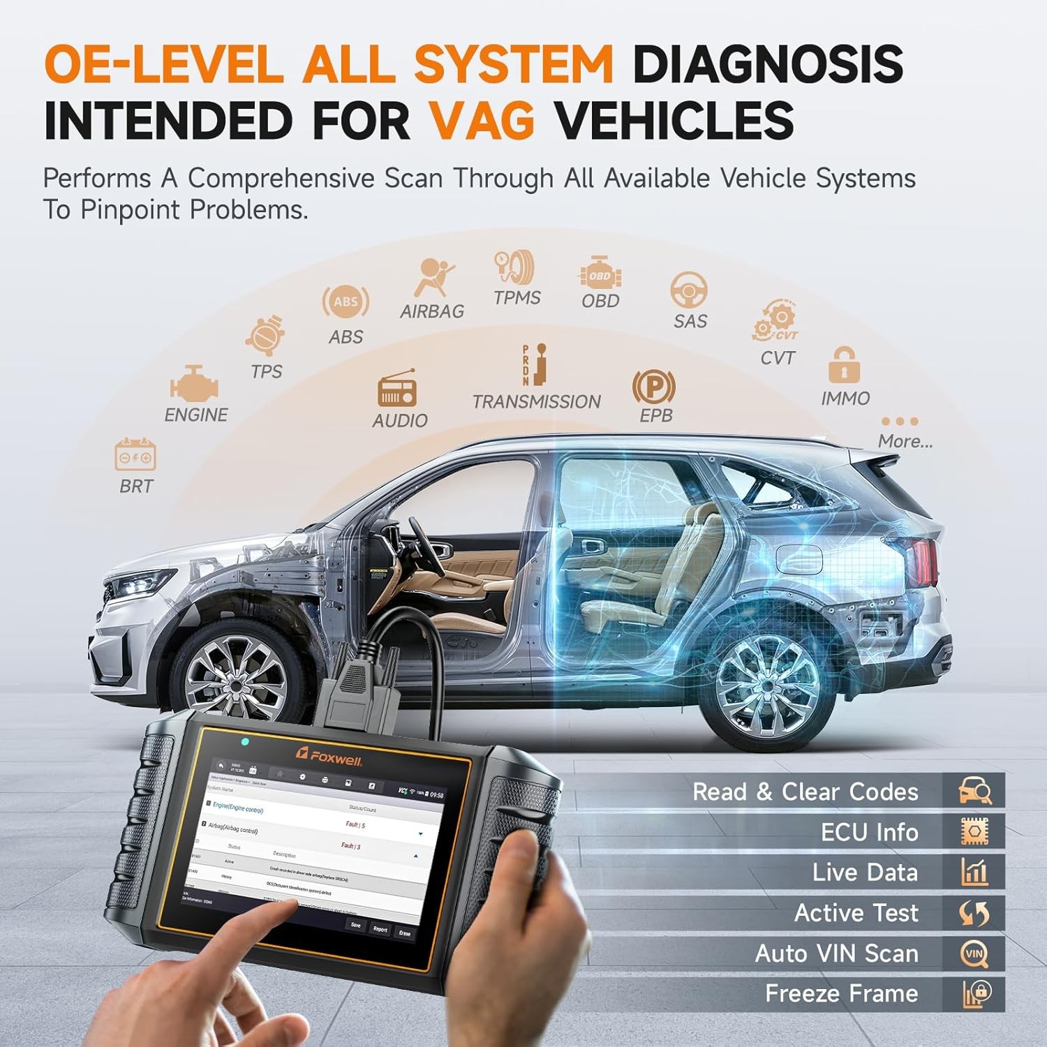 Foxwell NT710 for VW Audi Bidirectional OBD2 All System Scanner Diagnostic Tool