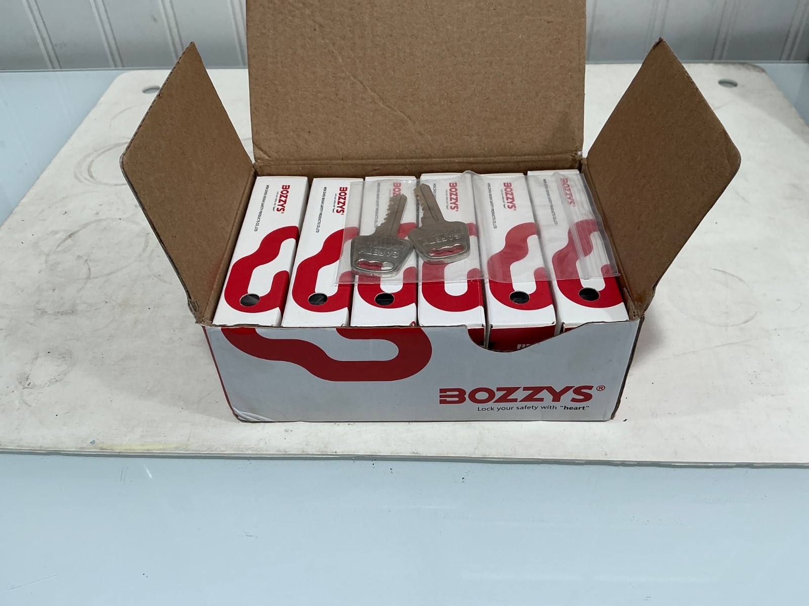 Bozzys Lockout Safety Padlocks Keyed Alike, Box of 6