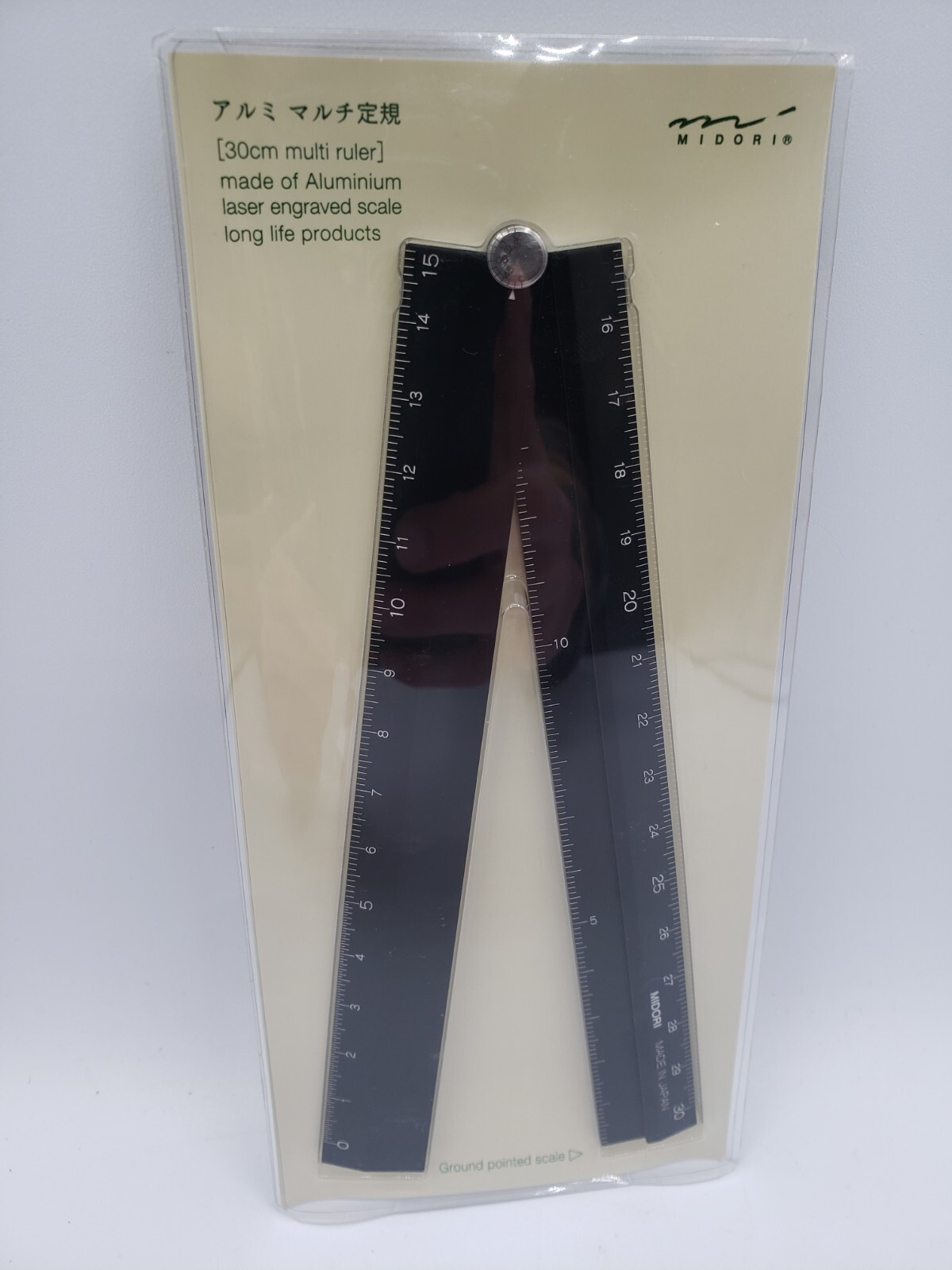 Midori aluminum multi ruler 30cm black. Fast  U.S Shipping