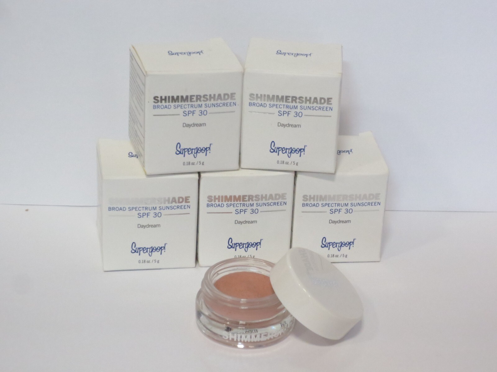 SUPERGOOP! SHIMMER SHADE SUNSCREEN SPF 30 DAYDREAM 0.18 OZ BOXED (LOT OF 5)
