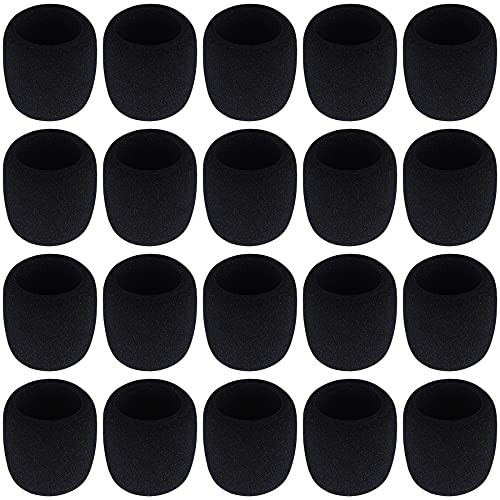 Microphone Foam Covers, 20 Pack Thick Handheld Stage 2.9 x 2.5 inches Black