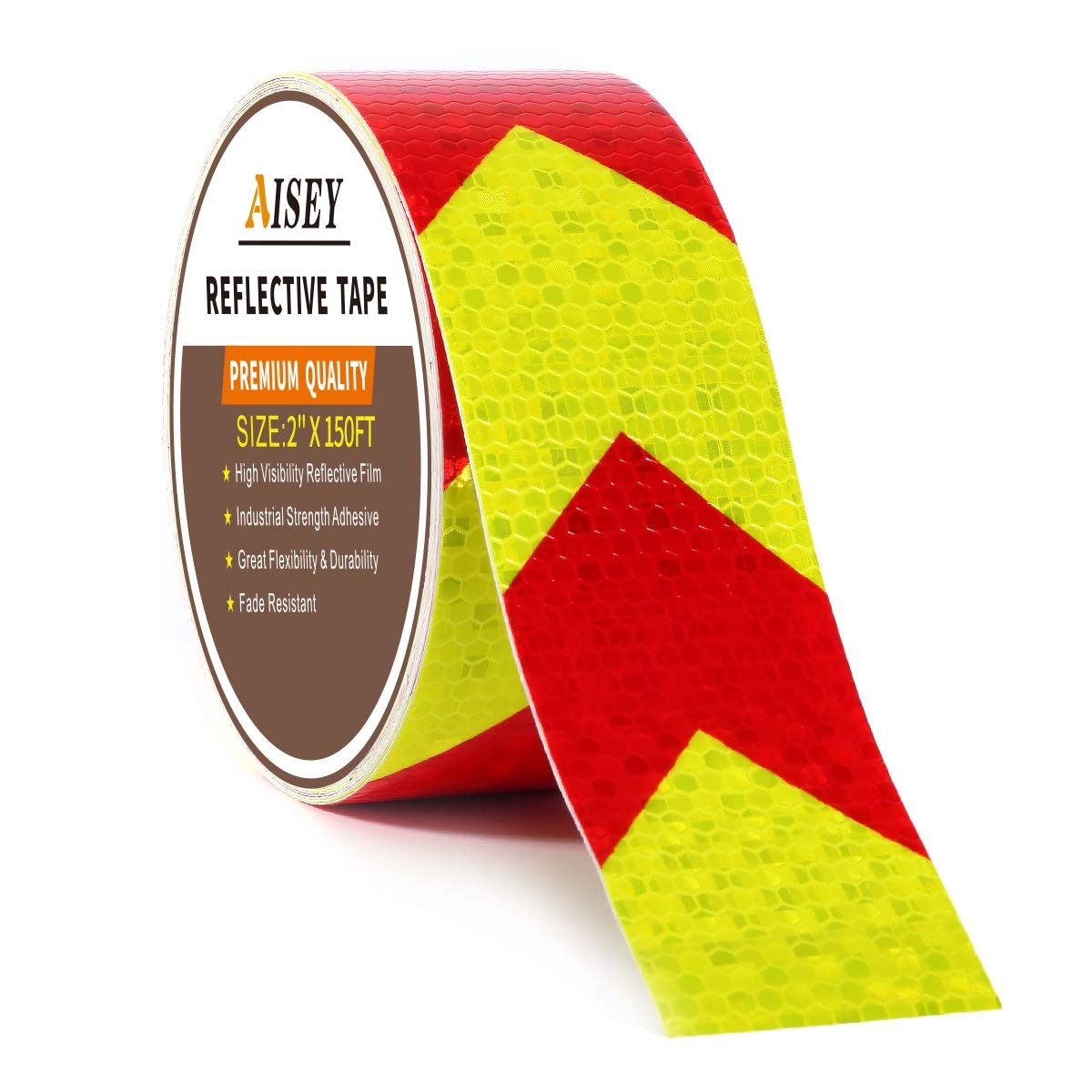 AISEY Reflective Tape Waterproof High Visibility Red 2" X 150FT, & Yellow
