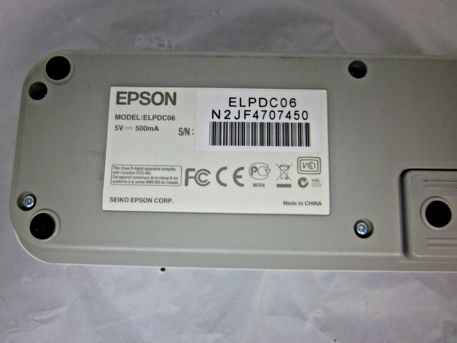 Epson ELPDC06 / DC-06 Document Camera Includes Case NO USB