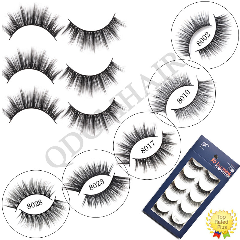 5 Pairs False Mink Eyelashes Natural Thick Long Wispy Fluffy Fake Strip Lashes