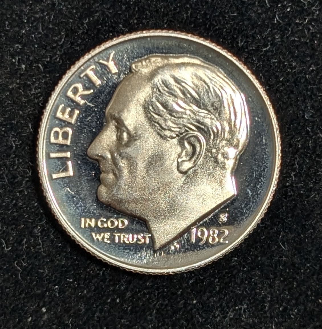 1982 S Proof US 10 Cents Brilliant Uncirculated UNC KM# 195a