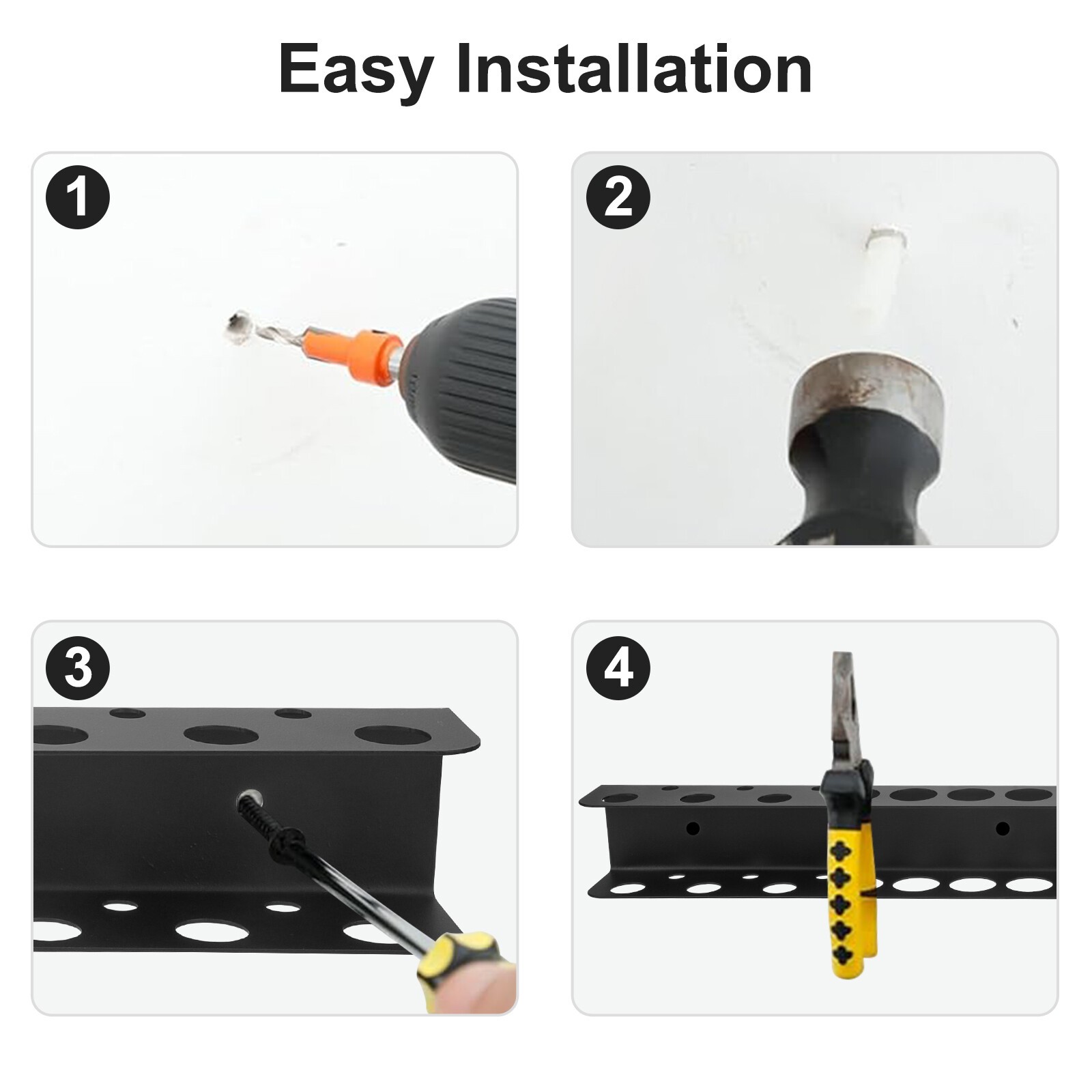2xGarage Wall Mount Tool Storage Rack Screwdriver Organizer Hanging Holder Shelf