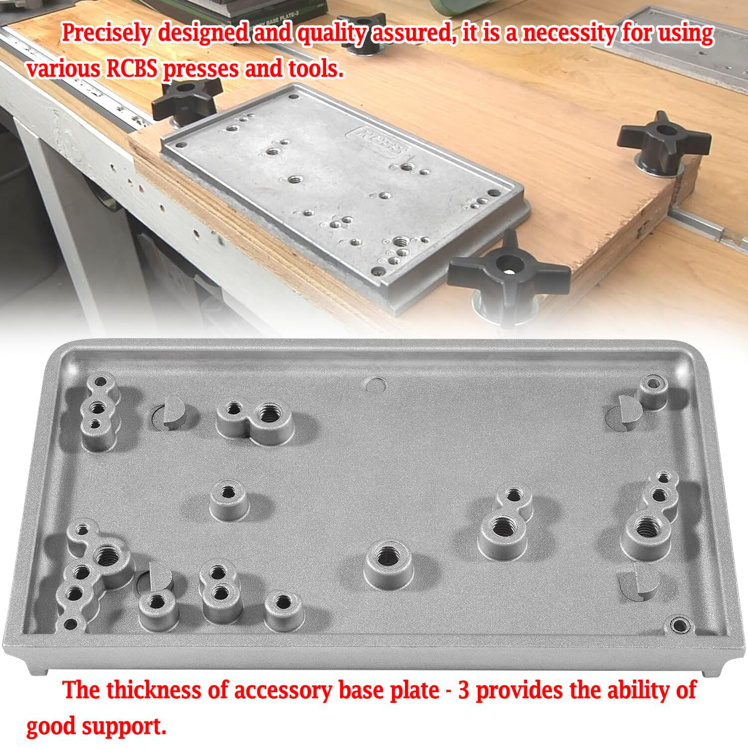 Replace 9282 Accessory Base Plate -3 (Grey) for A Variety of RCBS Presses & Tool
