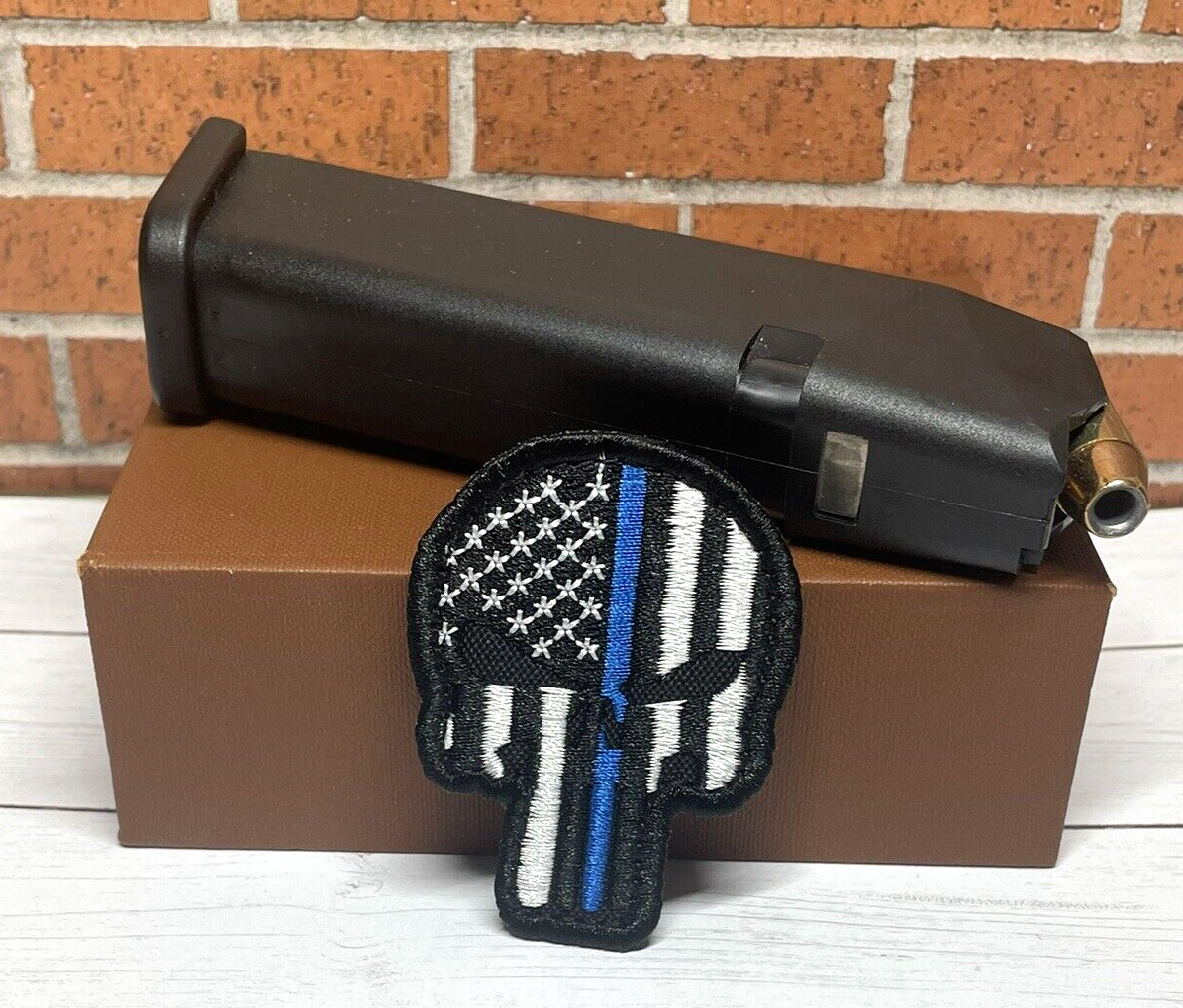 Punisher Patch, Embroidered Skull Tactical Morale Thin Blue Line Punisher Patch