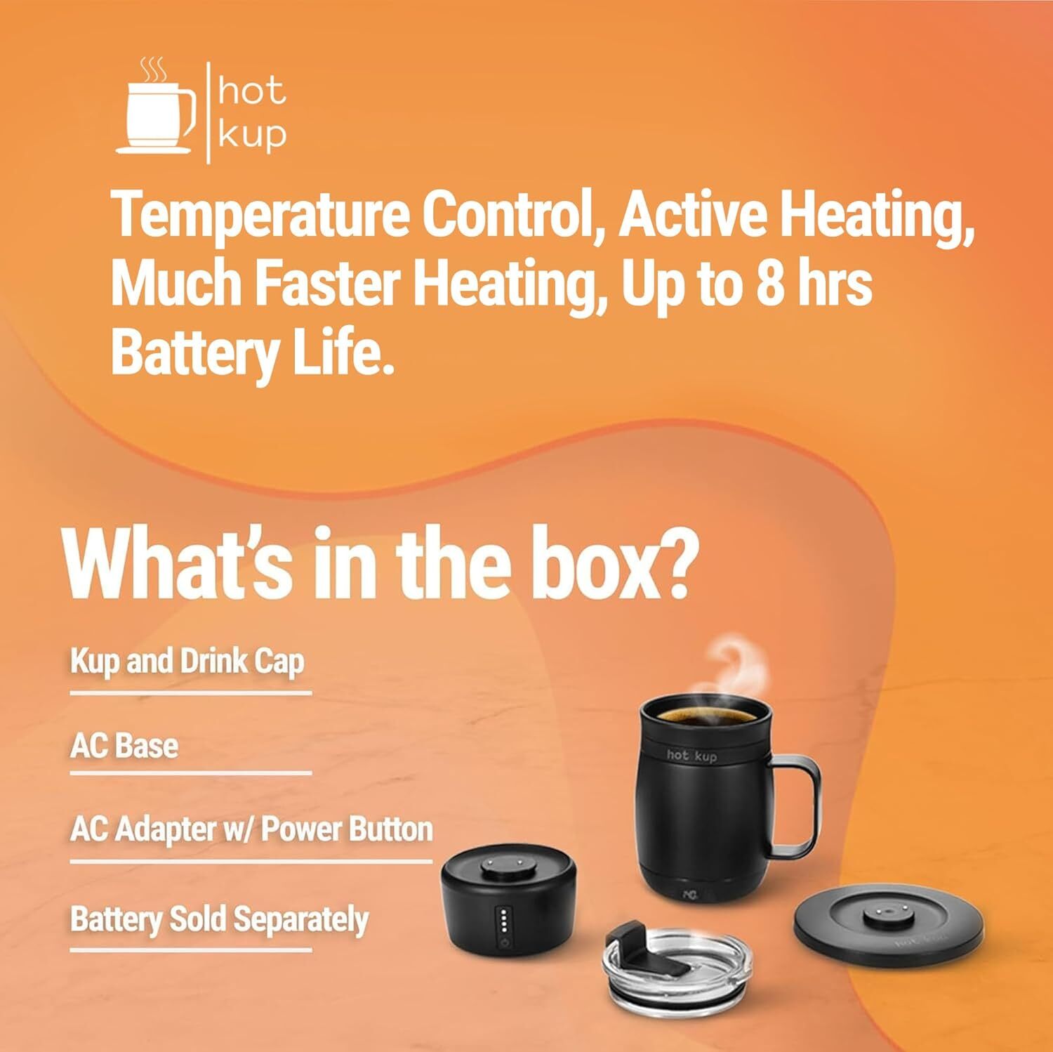 Heated Coffee Mug 14oz Temperature Controlled Smart Cup Black