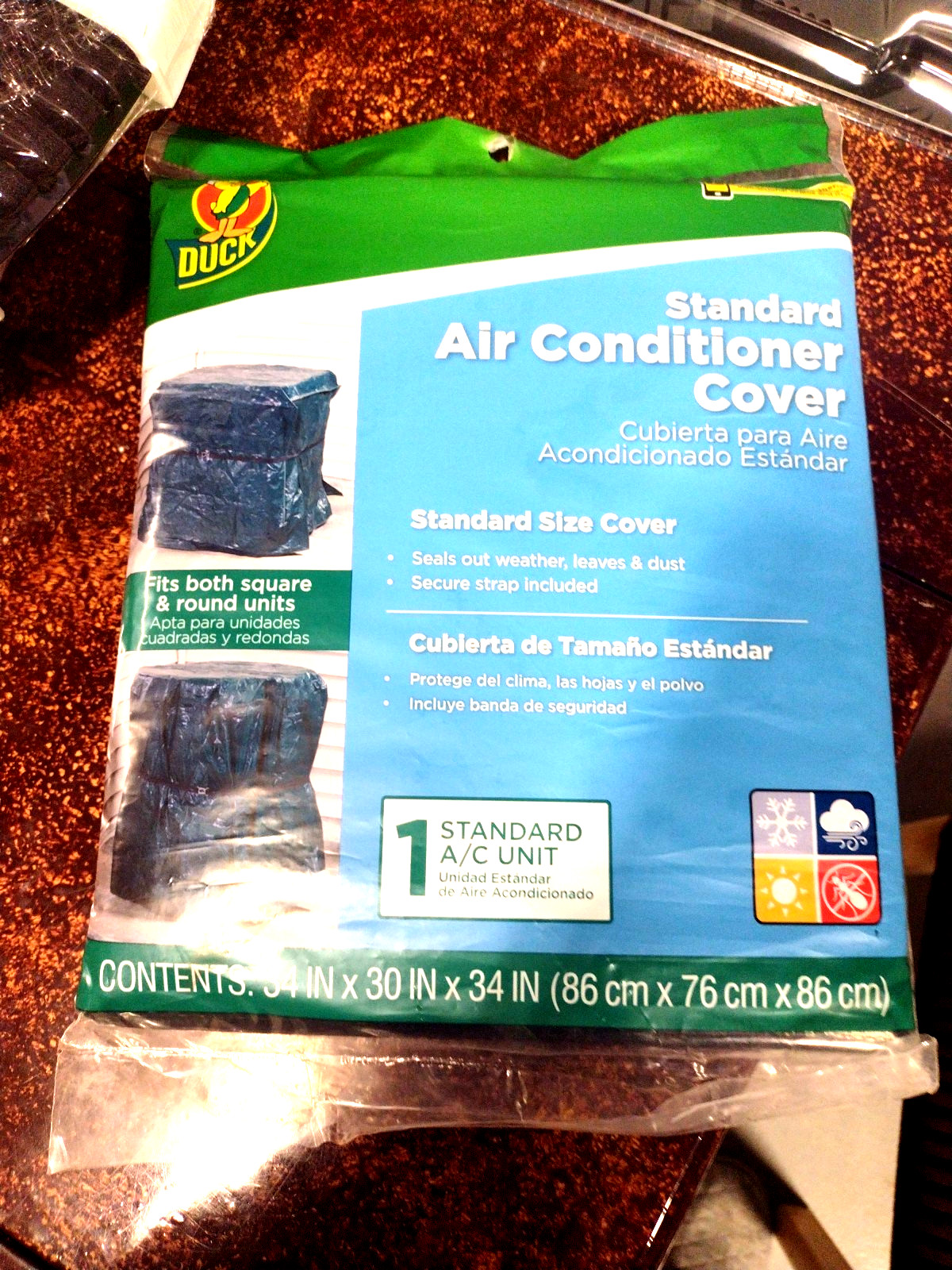 NEW - Duck Brand 34"x30"x34" Standard Central Air Conditioner Cover - Green Bx3