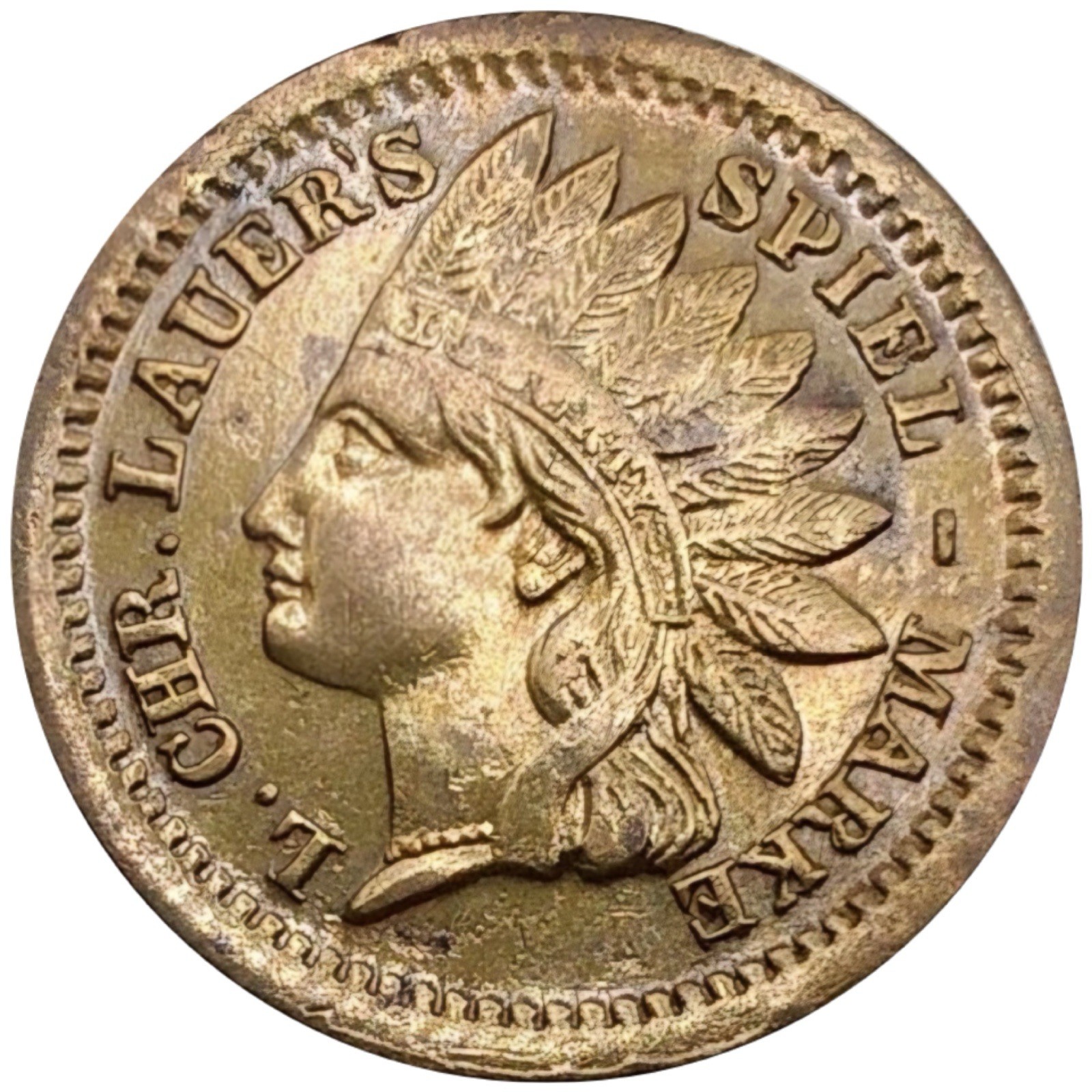 (1860's) Indian-2800/SM(-3)-600b (R-7) Spiel Counter Token
