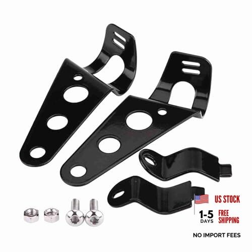 Motorcycle Headlight Brackets 26mm 2pcs Stainless Steel Adjustable Black