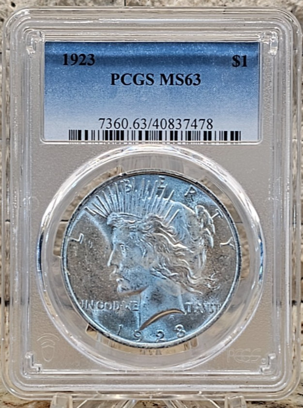 1923 PCGS MS63 | $1 Peace Dollar | Gourgeous | Silver Dollar