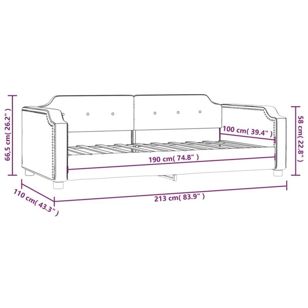 Pemberly Row Contemporary Solid Wood Twin Day Bed in Light Grey Fabric