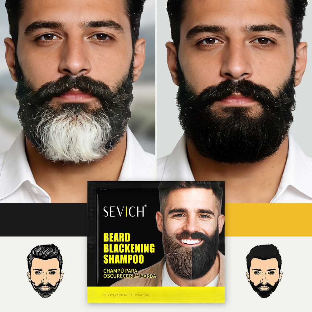 20pcs Sevich Men's Beard Hair Colour Dye Tint Cream Moustache Blackening Shampoo