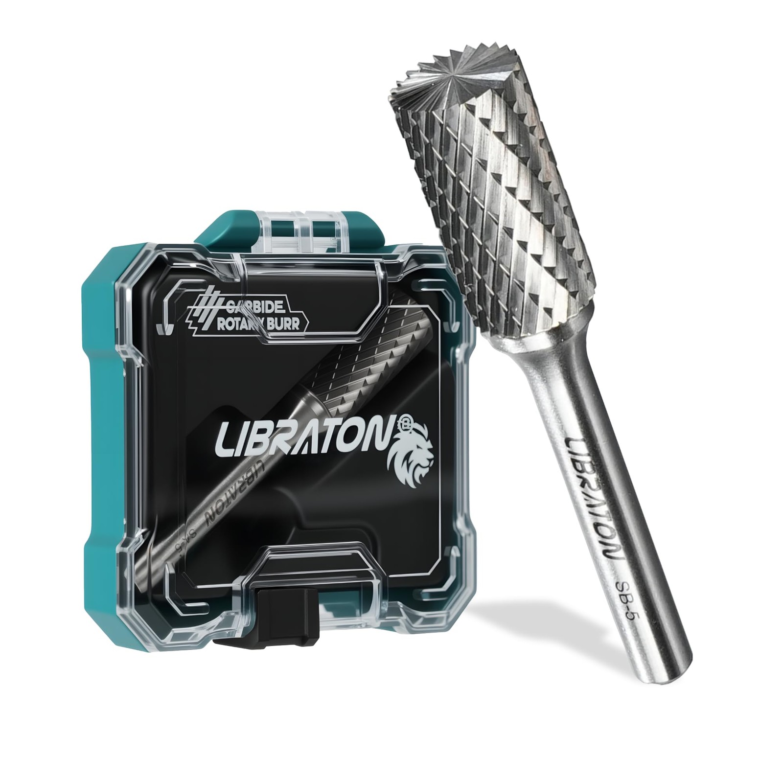 Libraton Carbide Burr Bit SB5, Double Cut Die Grinder Bits 1/4" Shank, Tungst...