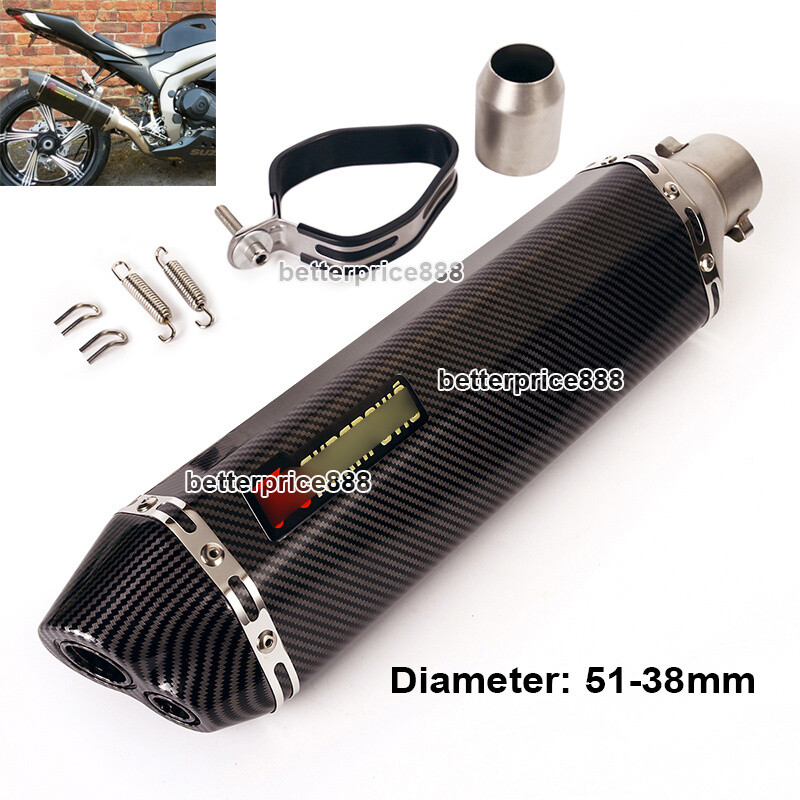 470mm Motorcycle Bike Exhaust Muffler Pipe With Double Outlet Exhaust Pipe
