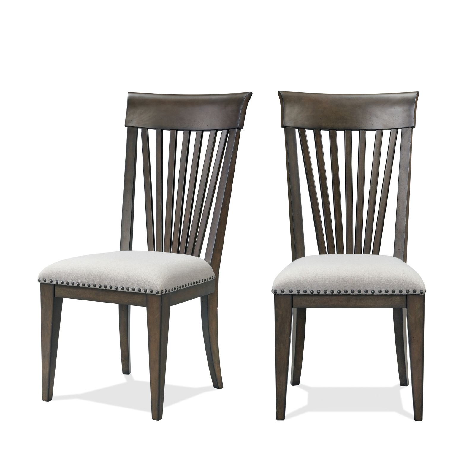 Set of 2 Trim Upholstered Dining Chairs, Modern Side Chairs with Padded Seat