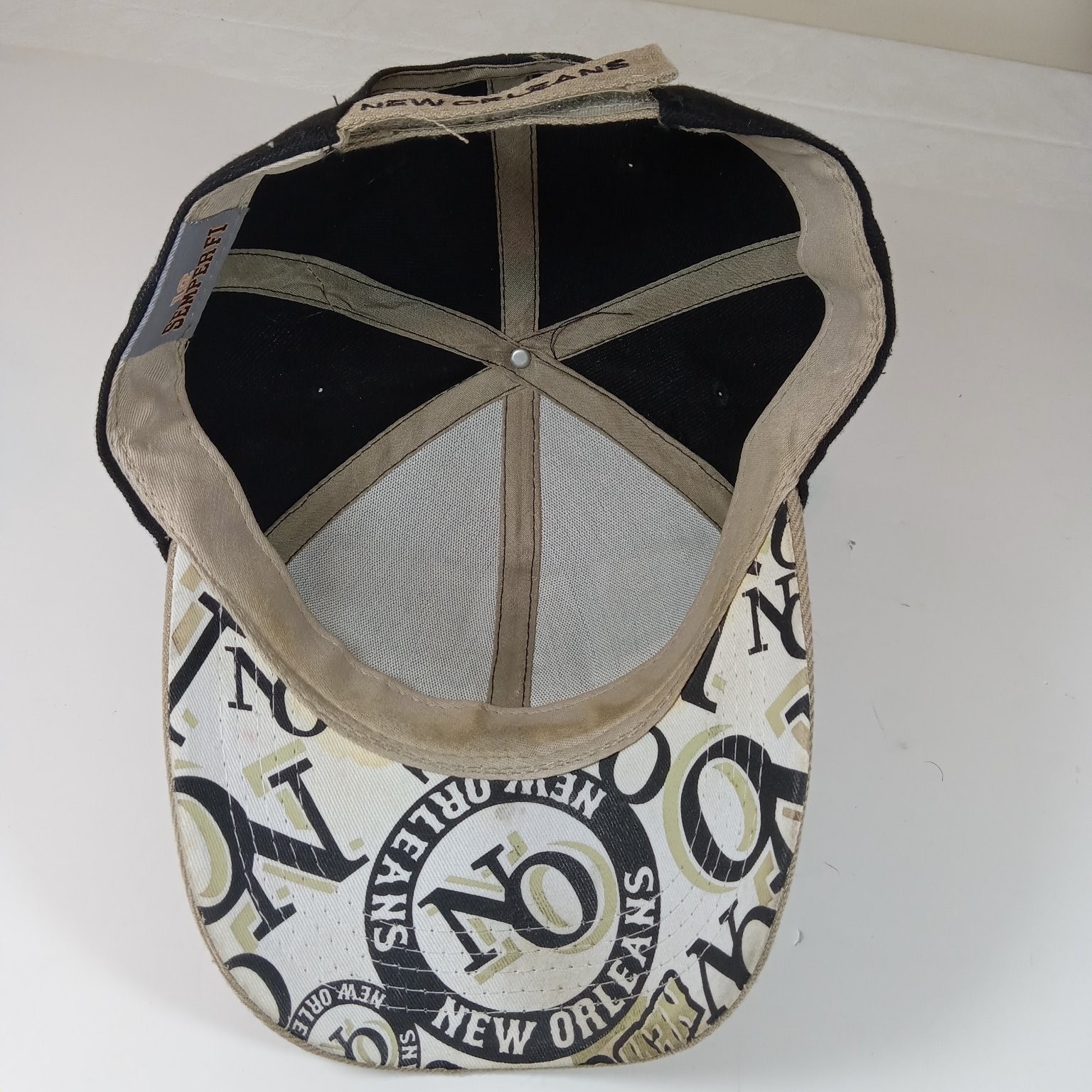 New Orleans Adjustable Strapback Hat Black Khaki Semper Fi