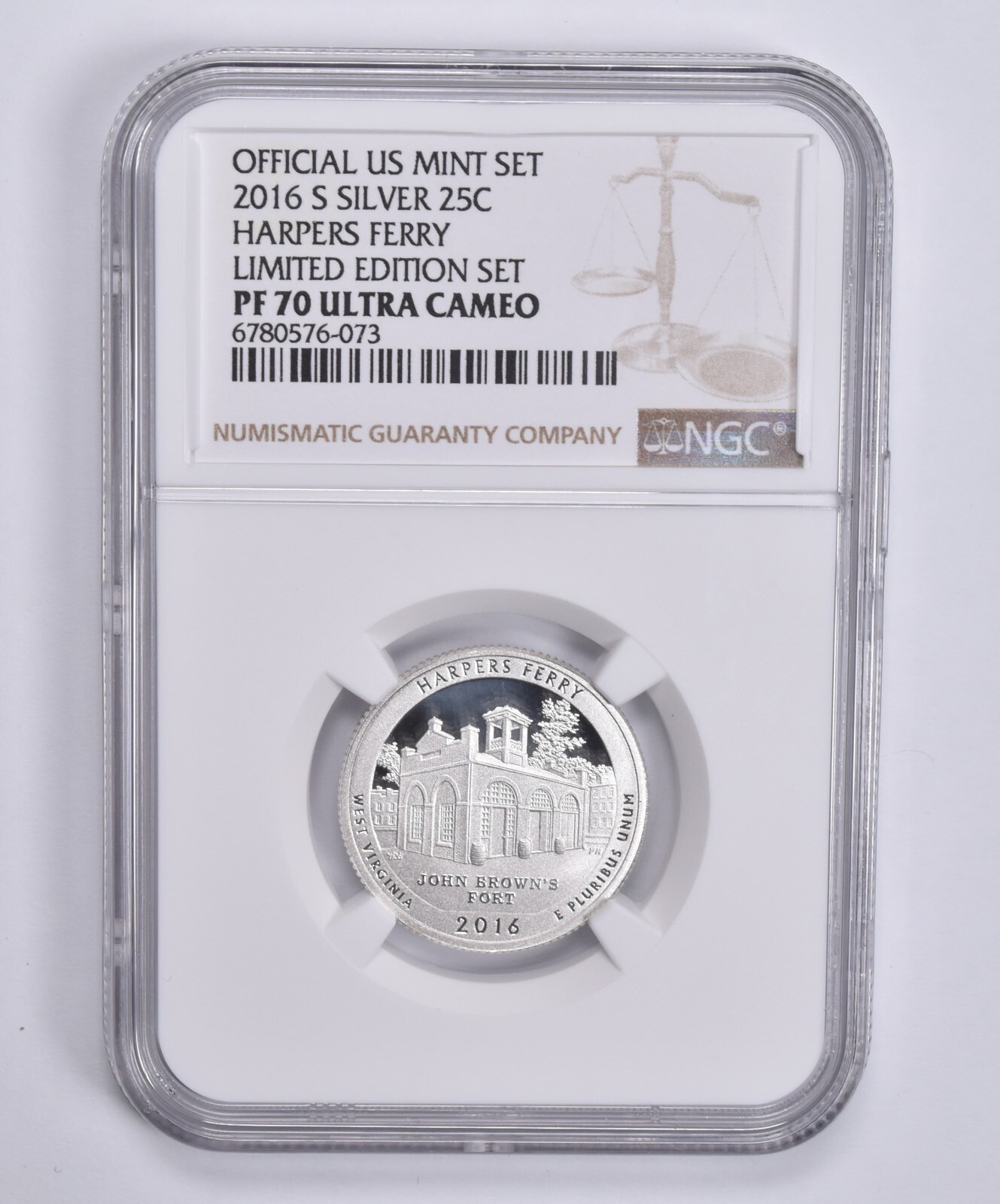 2016-S Silver Quarter Harpers Ferry Limited Edition Set PF70 UCAM NGC