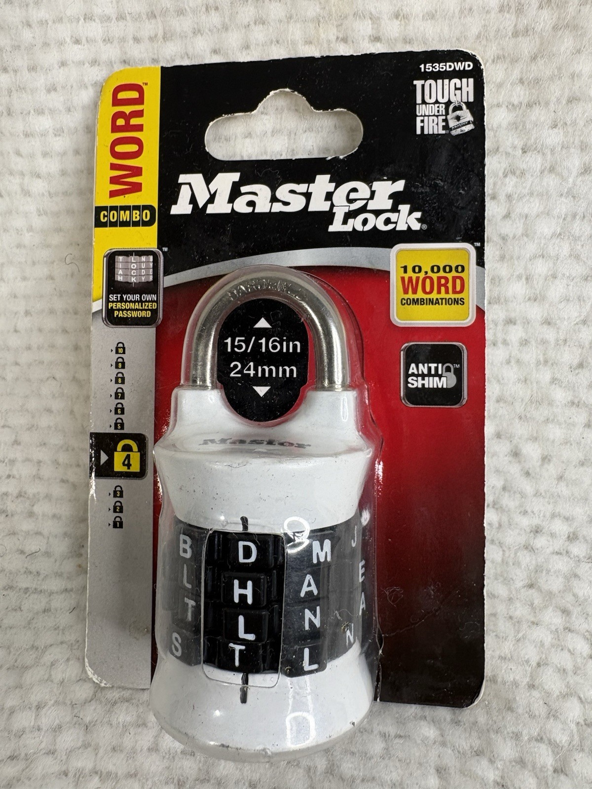 Black Master Lock 1535DWD Word Combination Padlock