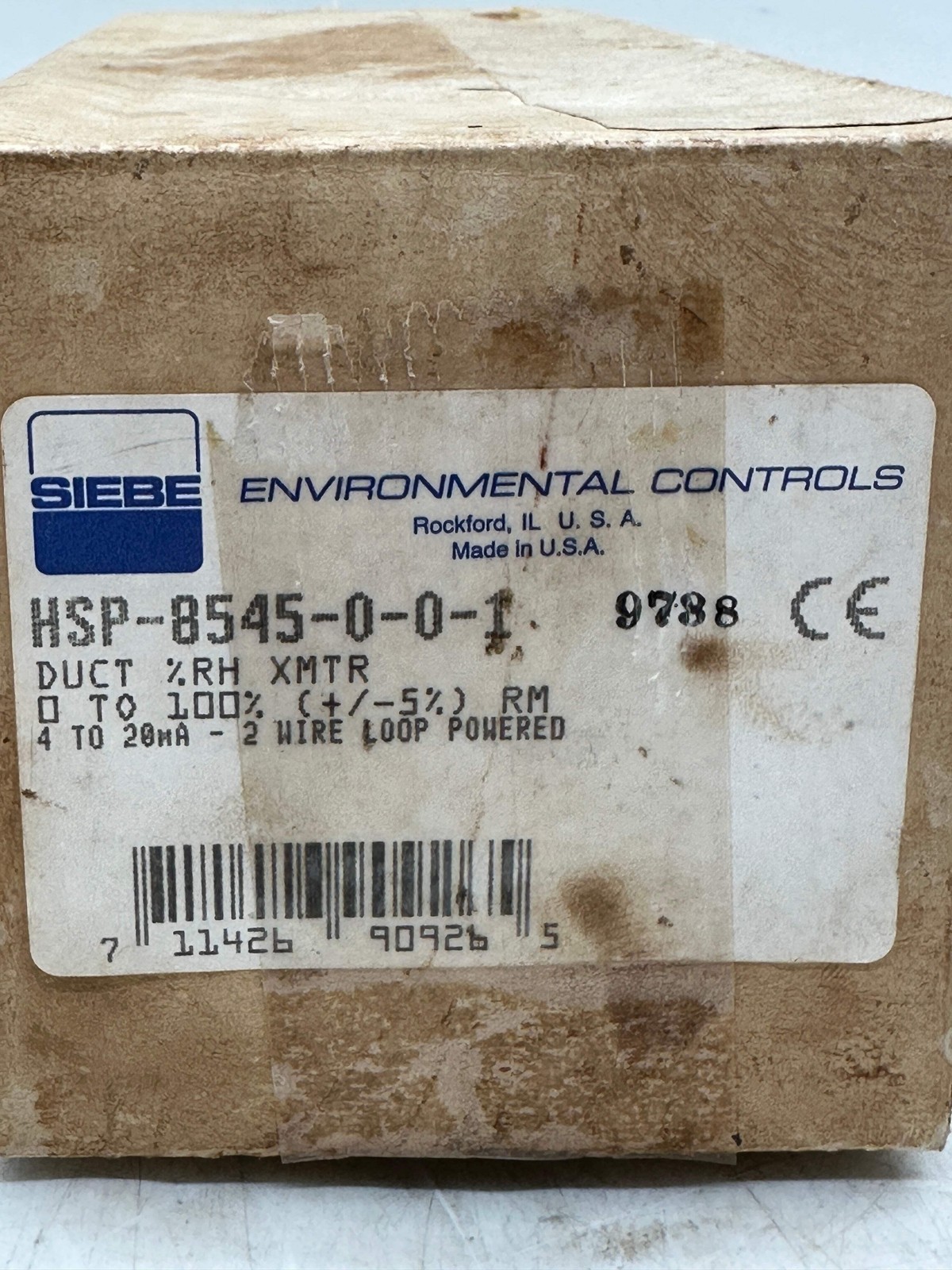 Siebe Environmental Controls HSP-8545-0-0-1 Humidity Transmitter (Open Box)