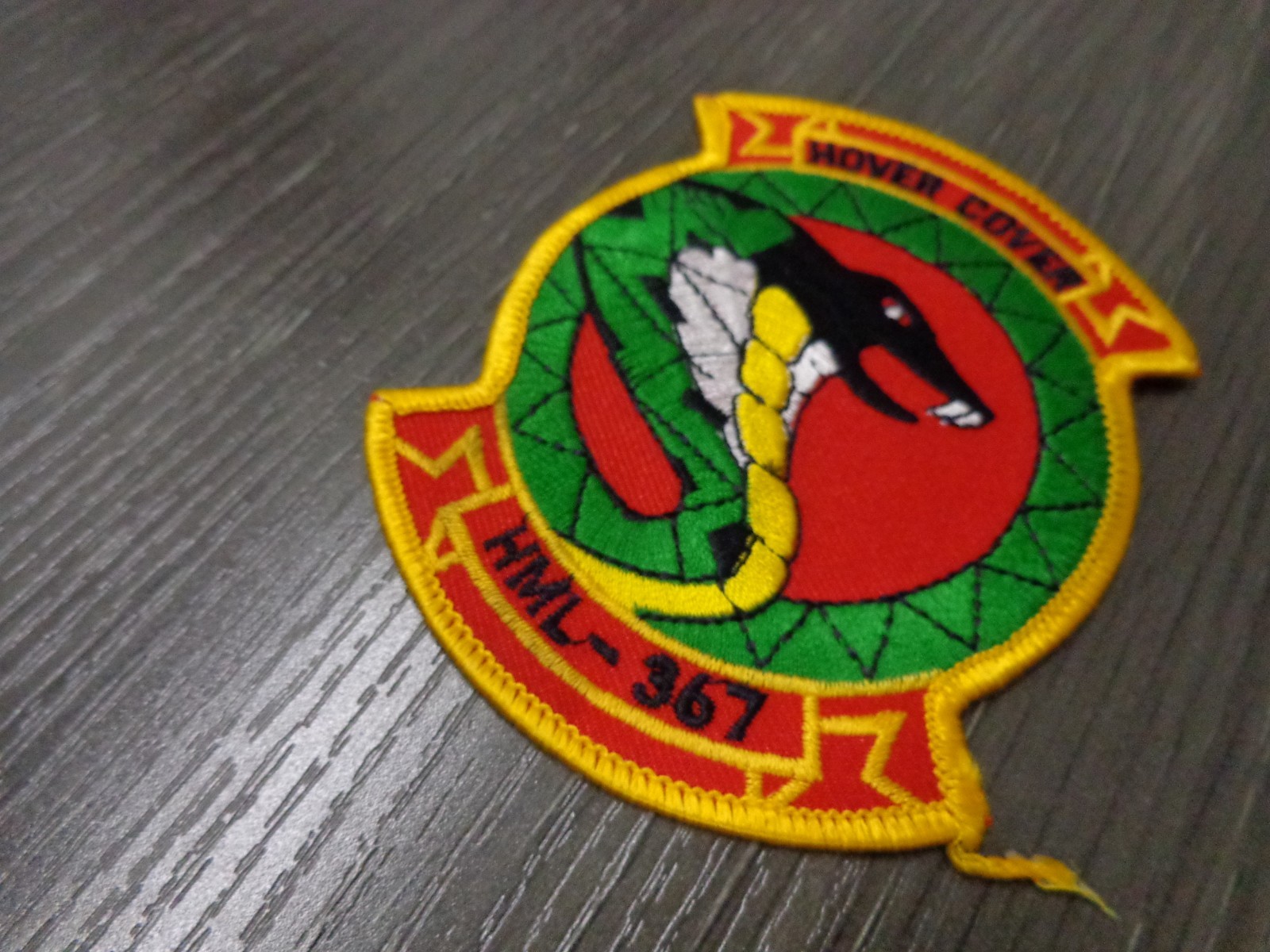 Original USMC Marine Light Helicopter Squadron 367 (HML-367) “Hover Cover” Patch