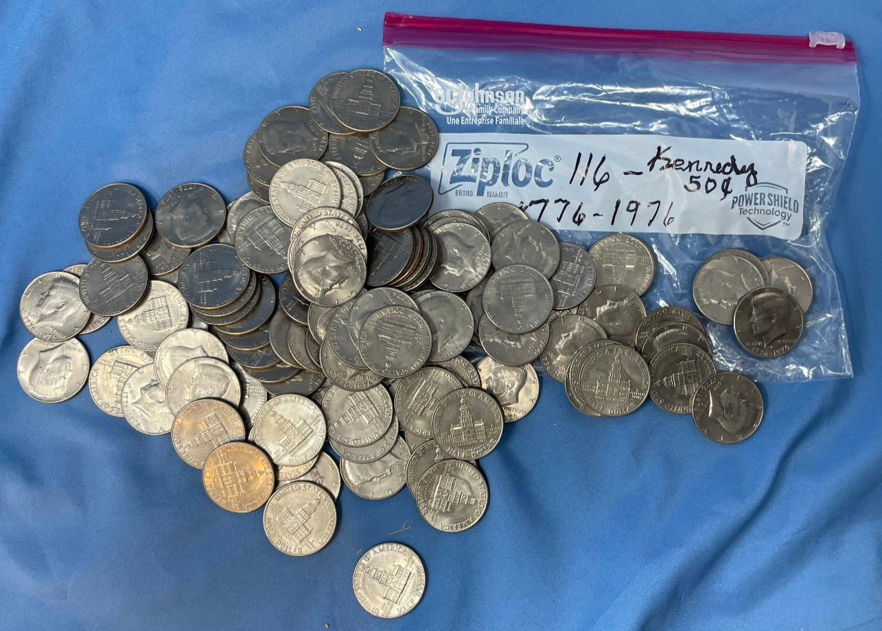 116 Kennedy 1976 Half Dollar Coins lot