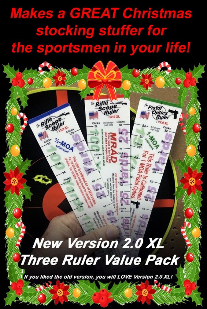 Rifle Scope Ruler Scope Click Calculator (Three-Ruler Combo Value Pack)
