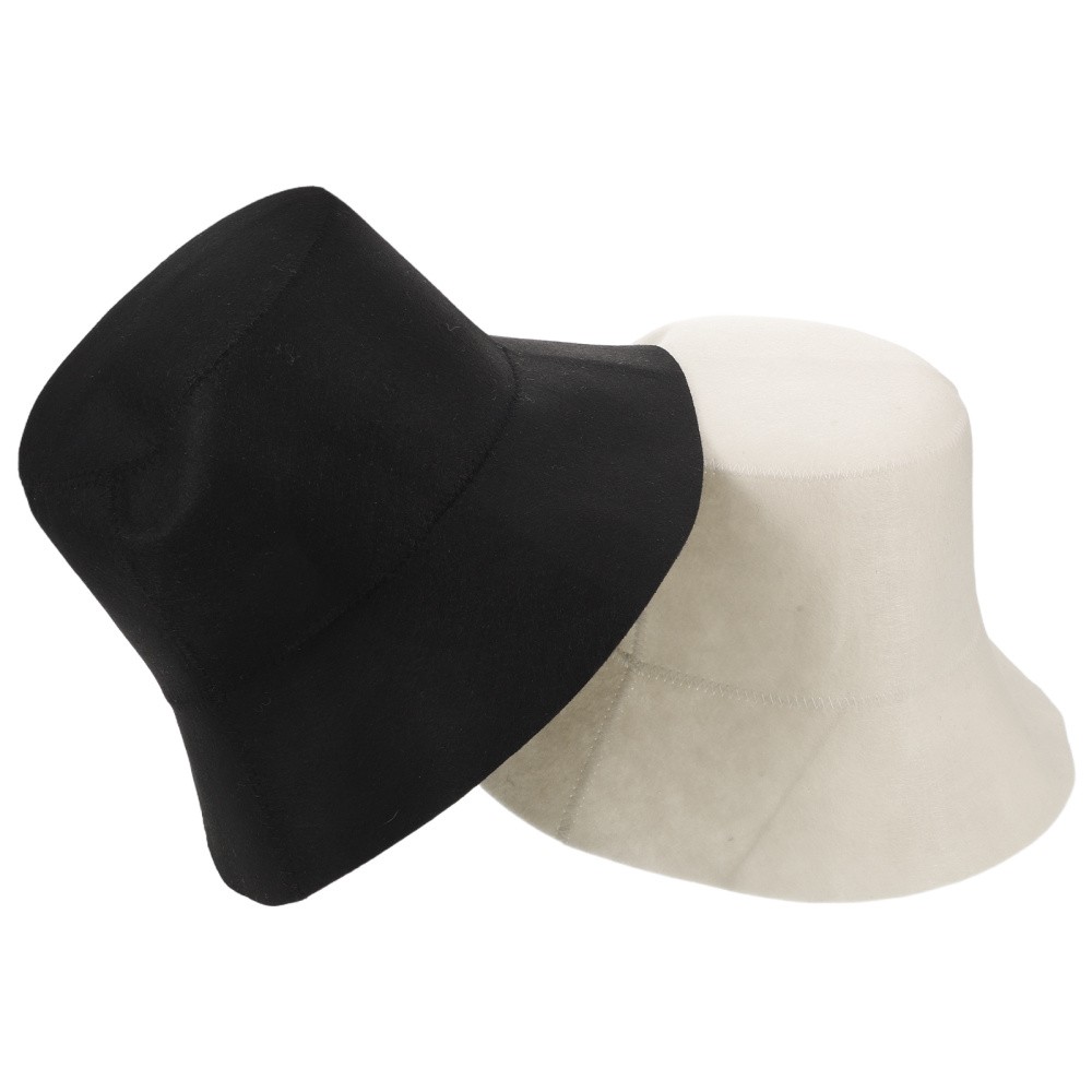 2pcs Felt Sauna Hat Wool Sauna Cap Heat-Resistant And Absorbent Wool Bucket Cap