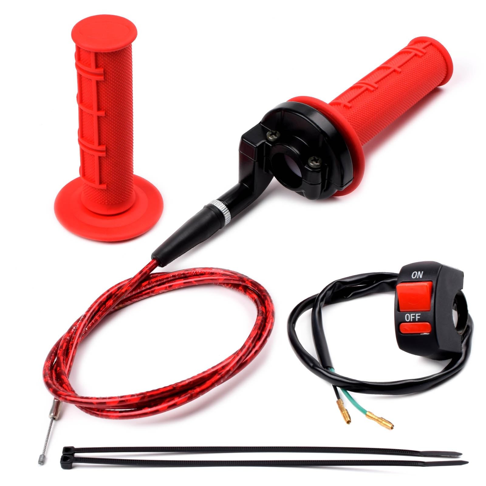 Riyitauto 7/8 22mm Twist Throttle Accelerator Soft Rubble Handle Grip Cable k...