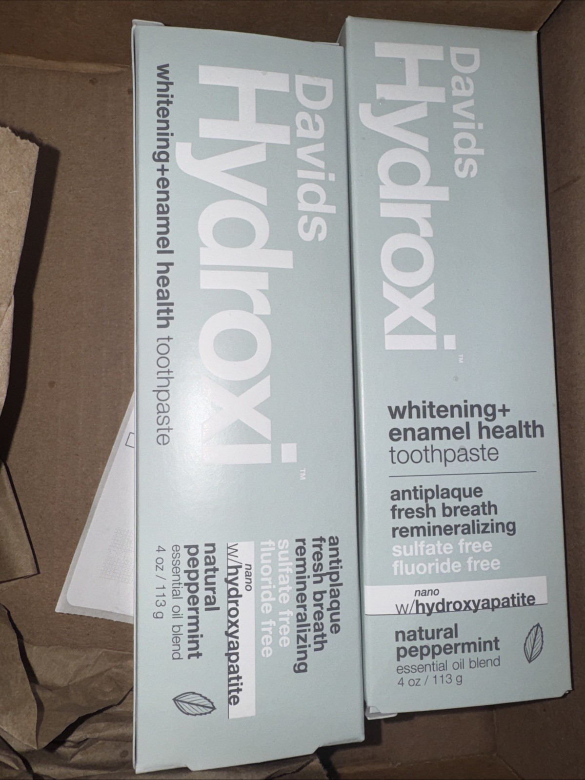 Davids Hydroxi Fluoride Free Nano Hydroxyapatite Toothpaste 4oz - NEW - Sealed