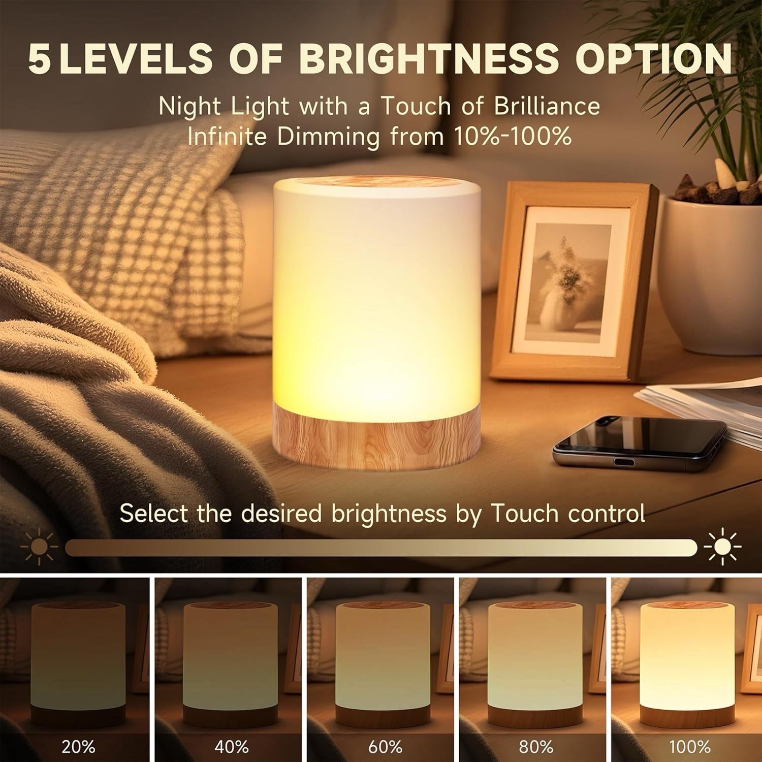 Color Changing Night Light for Baby Nursery Rechargeable Touch Light
