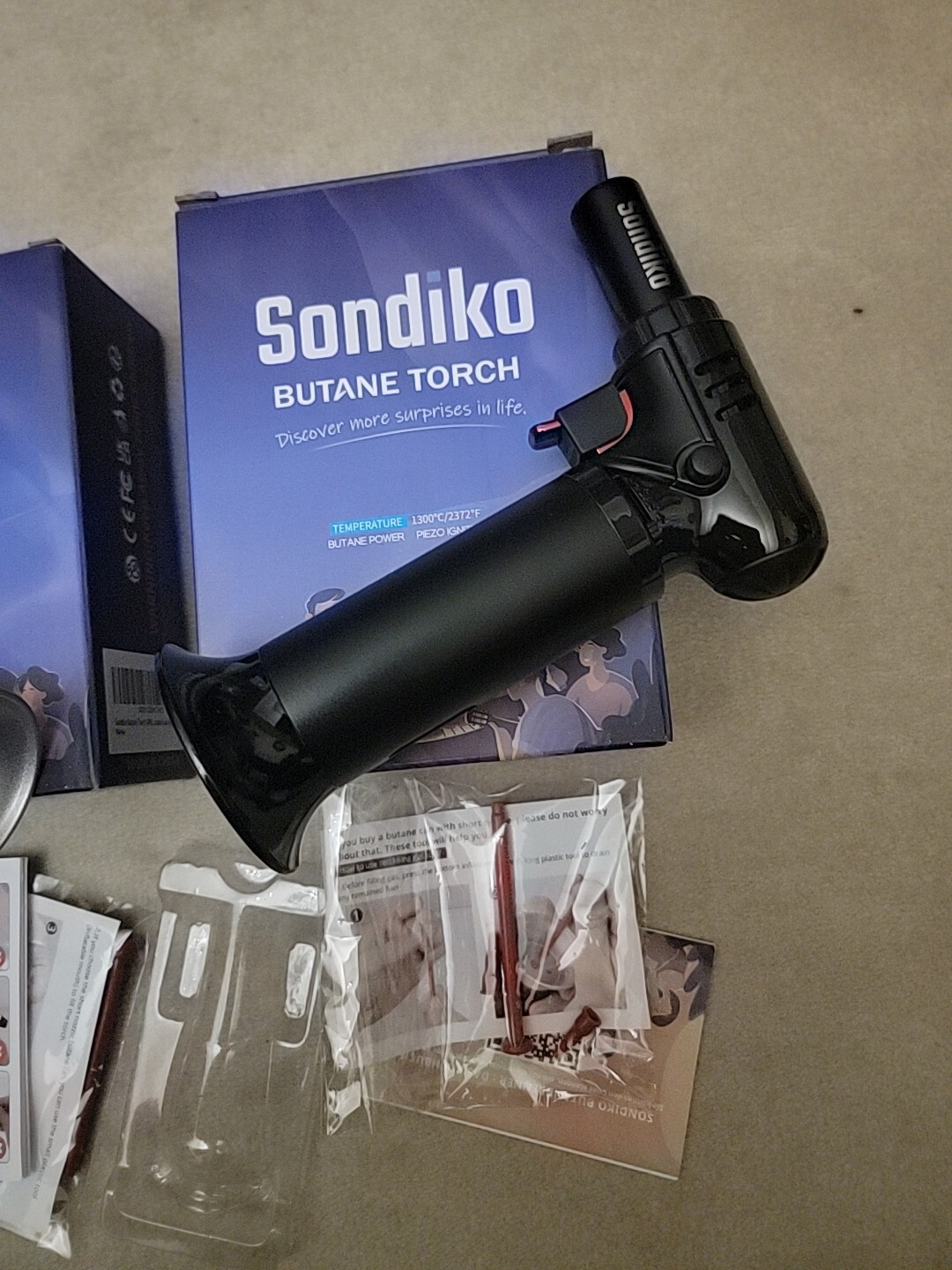 Sondiko Butane Torch with Fuel Gauge S907, Refillable Soldering Torch Lighter...