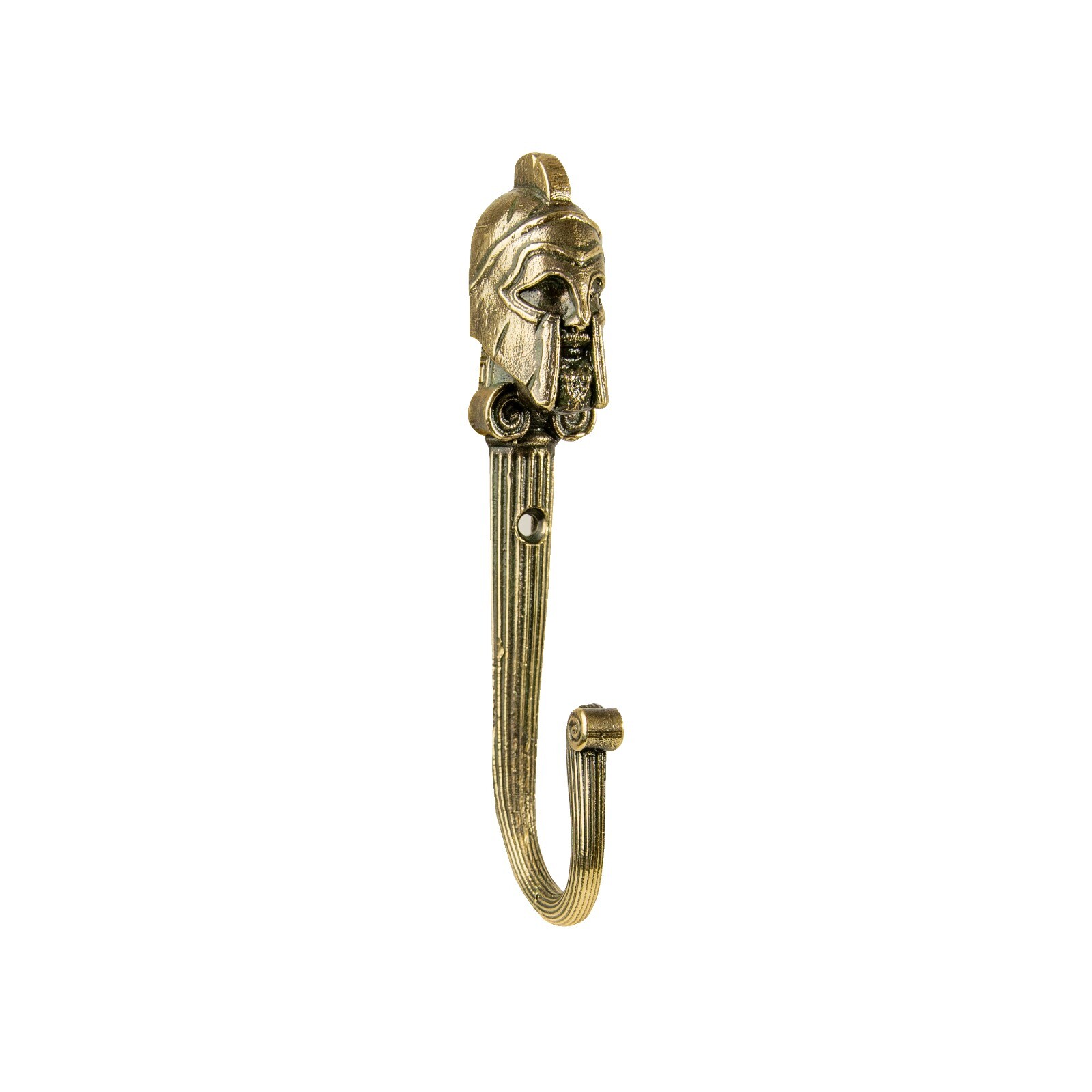 Handcrafted Spartan warrior brass wall hook