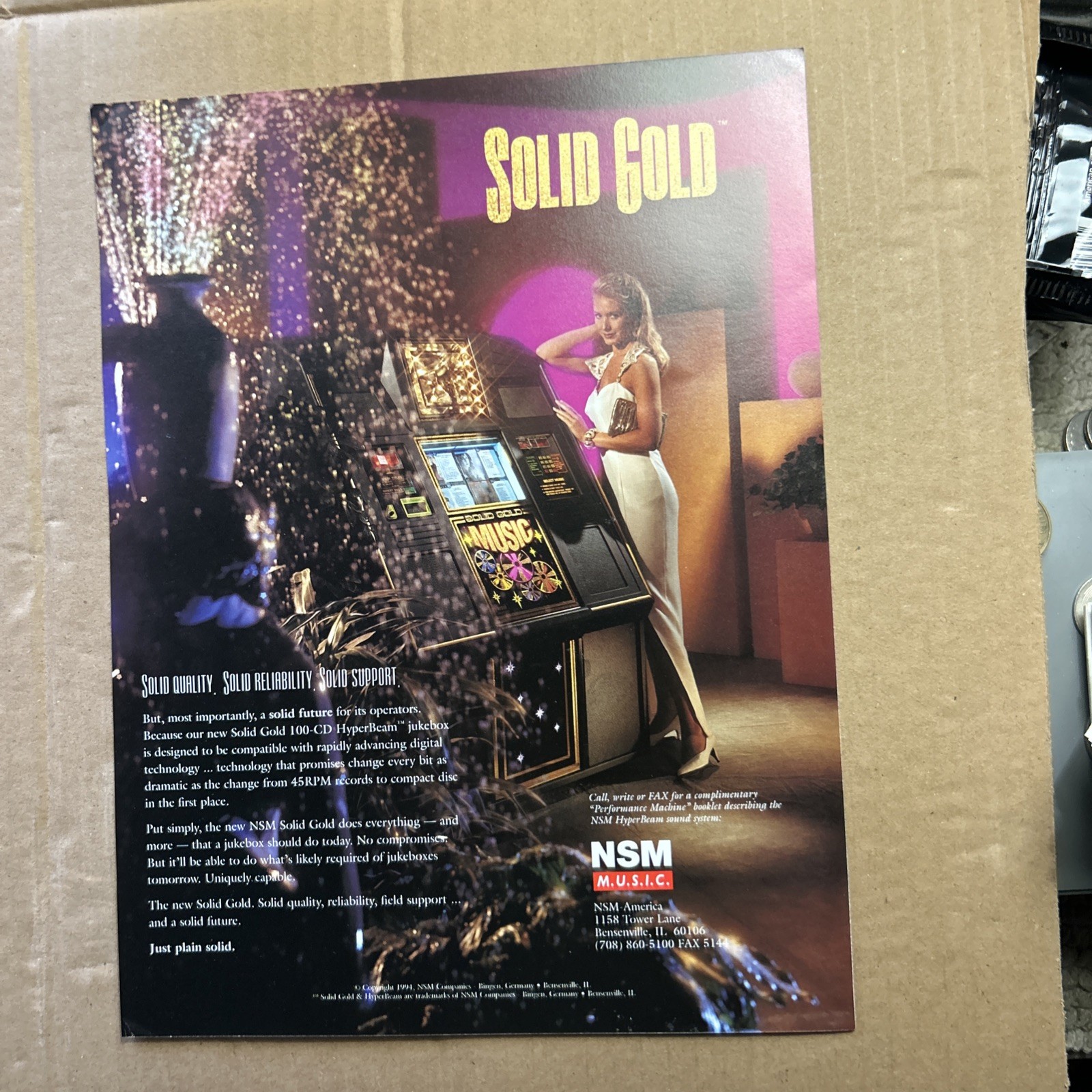 original ad Jukebox Nsm Solid Gold 1995 Ad FLYER